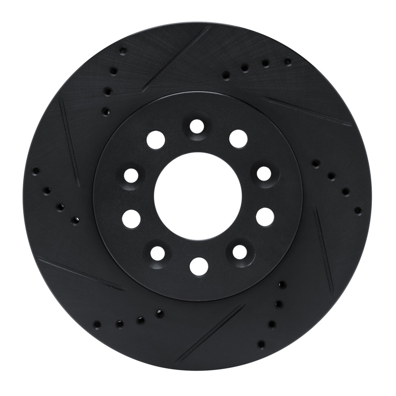 Ford Freestar Brake Rotor (1) - Front Left - R1 Concepts - Drilled & Slotted - Black - `04-`07